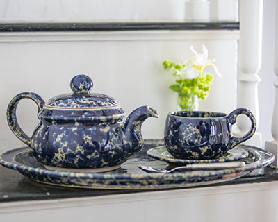 Blue Agate Tea Set