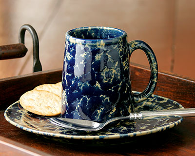 Blue Agate plate and mug
