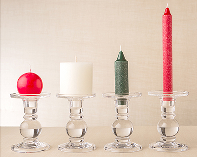 Glass Candle Holder with candles