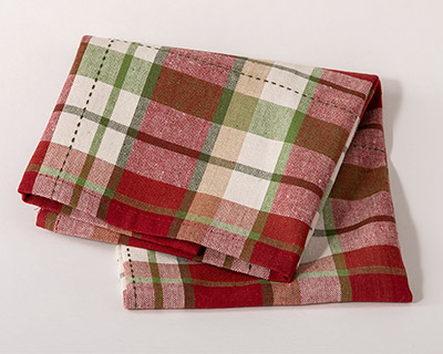 Free Holiday Plaid Cotton Towel with Square Baker